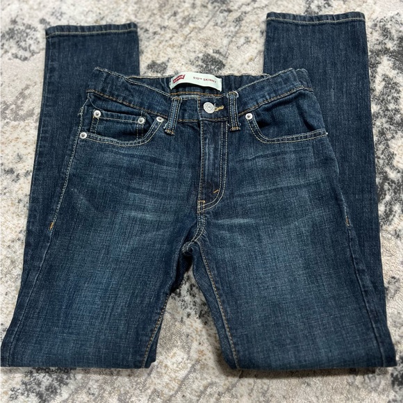 Boys Levi's Dark Blue Jeans - Picture 2 of 7